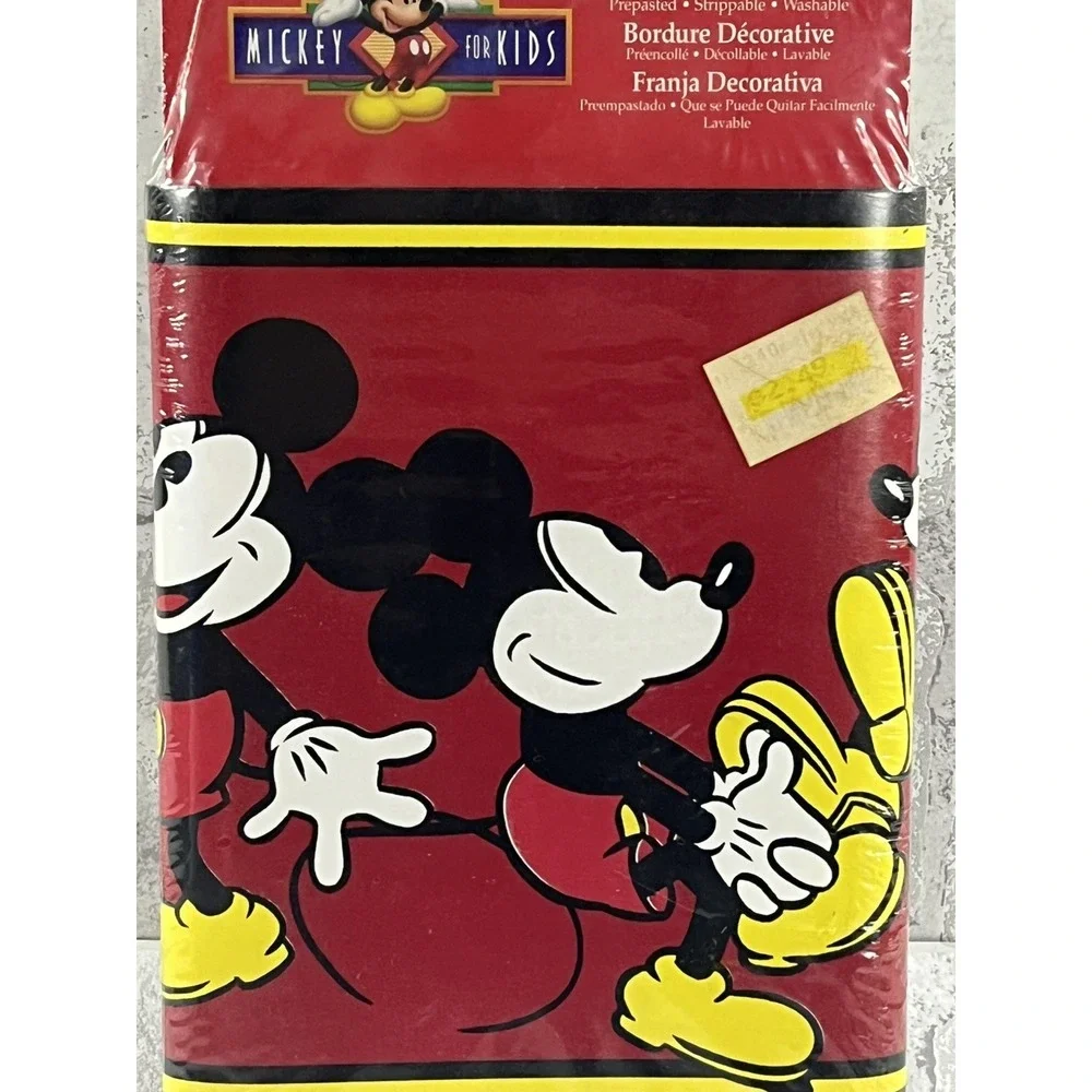 Mickey Mouse Wallpaper Self Stick Border  5 yd x 6.83